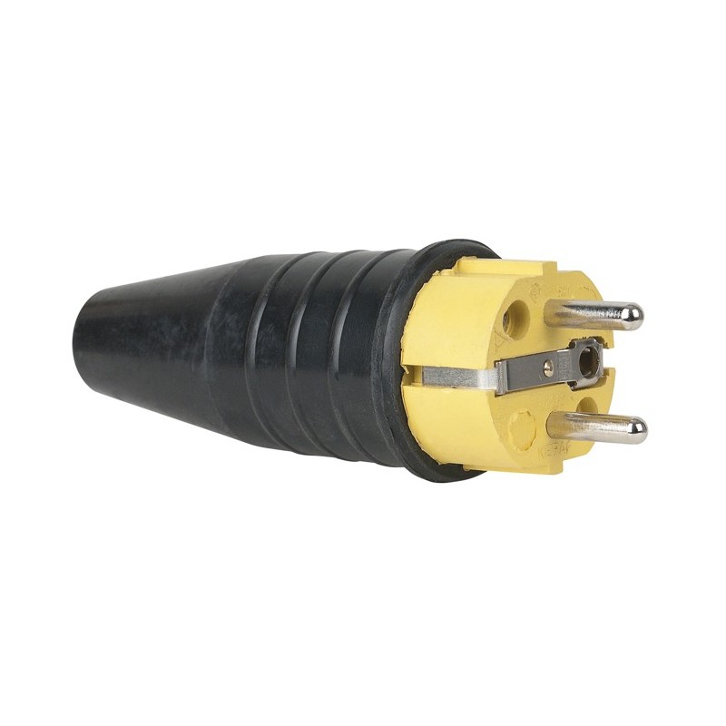 PCE 90398Y Rubber Schuko Connector Male